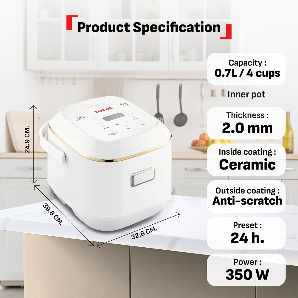 Tefal Mini Spherical Fuzzy Logic Rice Cooker 0.7L RK6011 (4 cups)