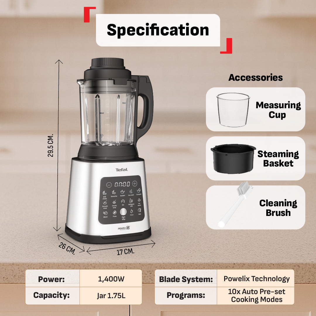 Tefal High Speed Blender PerfectMix Cook + Steam