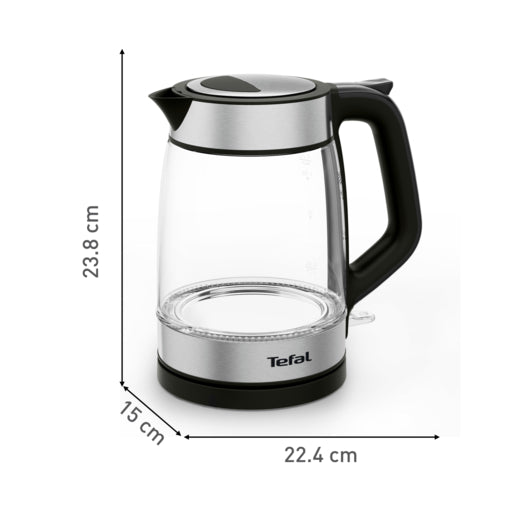 TEFAL GLASS KETTLE 1.7L BLACK GLAMA