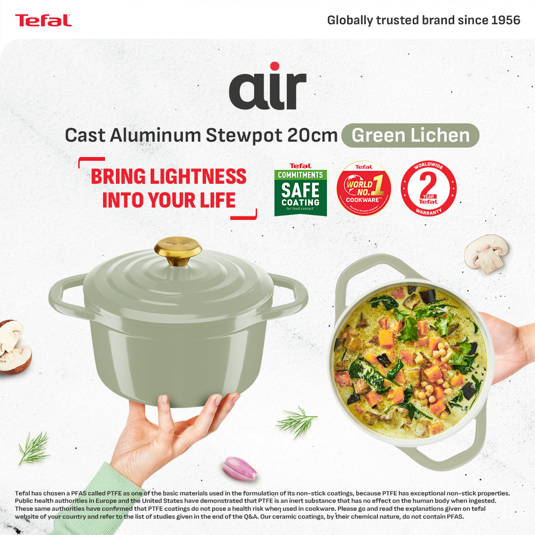 Tefal Air Stewpot 20cm W/Lid (Green Lichen)