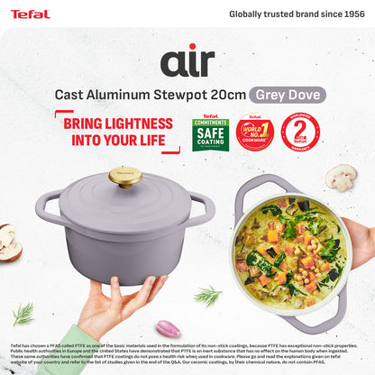 Tefal Air Stewpot 20cm W/Lid (Grey)