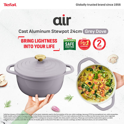 Tefal Air Stewpot 24cm W/Lid (Grey)