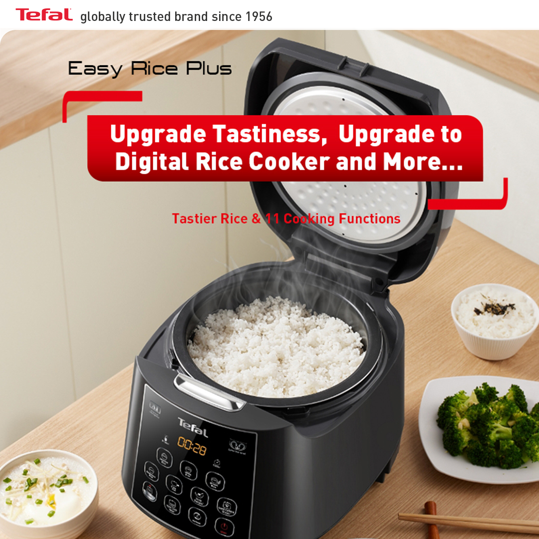 Tefal Easy Rice Fuzzy Plus Logic Rice Cooker 1.8L RK736B (10 cups)