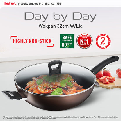 Tefal Day By Day Wokpan with lid 32cm