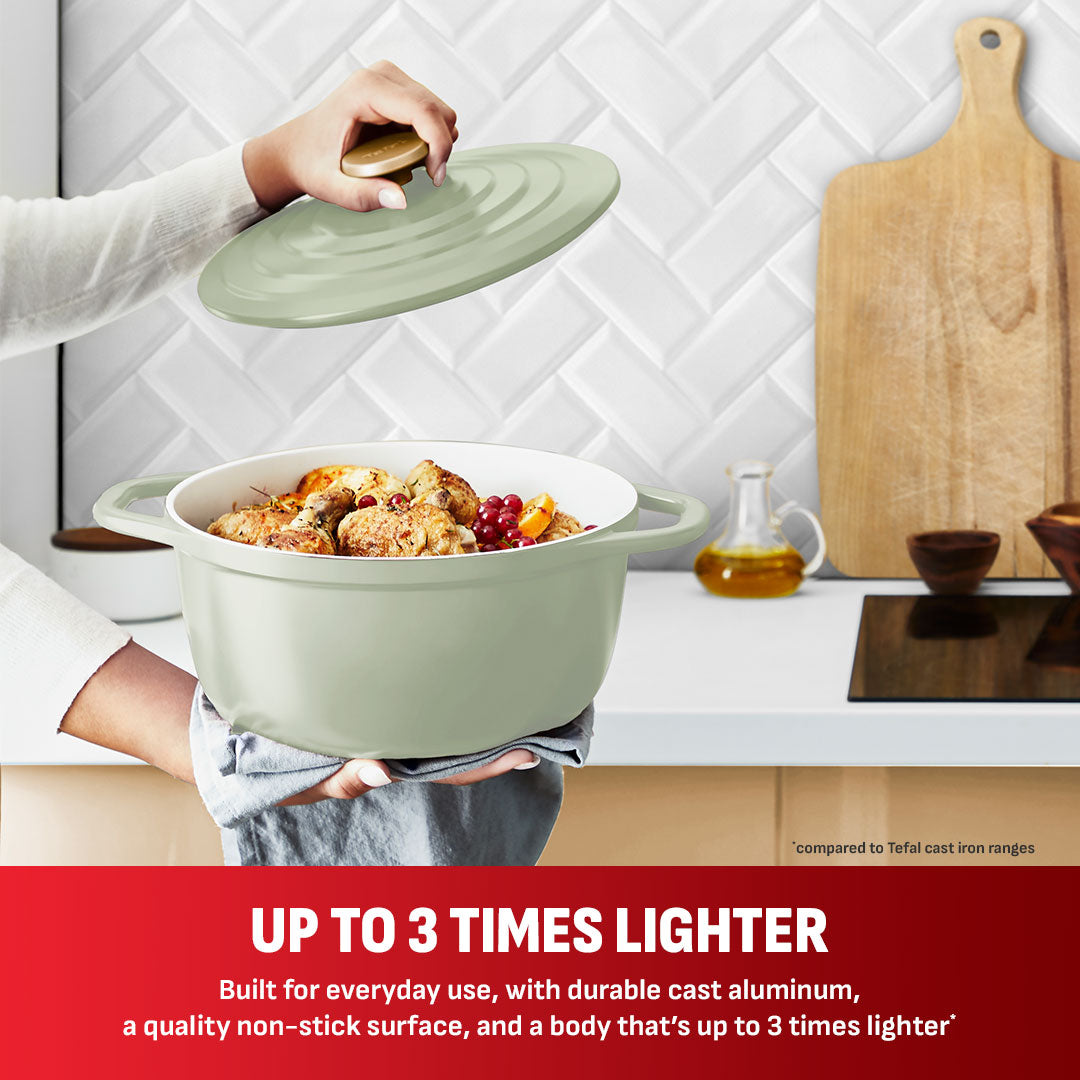 Tefal Air Stewpot 24cm W/Lid (Green Lichen)