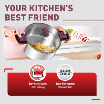 Tefal Cook & Clip 6-Piece Set (SCP16/w lid + STW20/w lid + STW24/w lid)