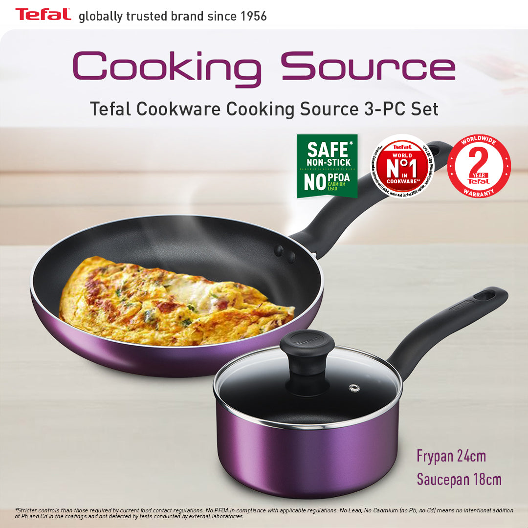 Tefal Cooking Source 3 Pcs Set (FP 24+Saucepan 18)