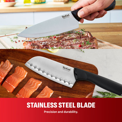 Tefal Comfort Knives 2 Pcs Set (Santoku 12cm + Chef Knife 15cm)