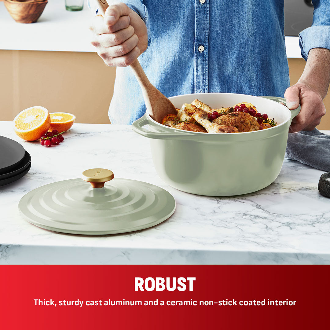 Tefal Air Stewpot 24cm W/Lid (Green Lichen)