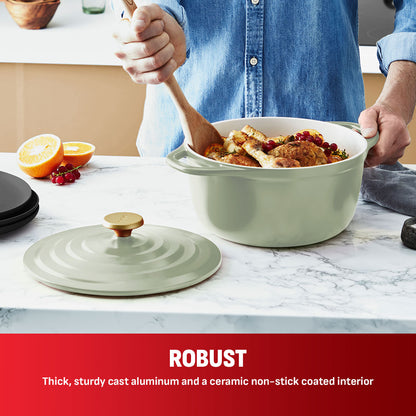 Tefal Air Stewpot 24cm W/Lid (Green Lichen)