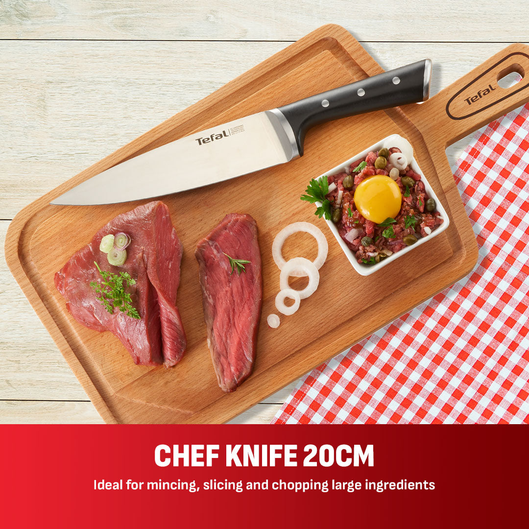 Tefal Ice Force 5 Pc Set (Chef + Utility + Paring + Scissors + Block)