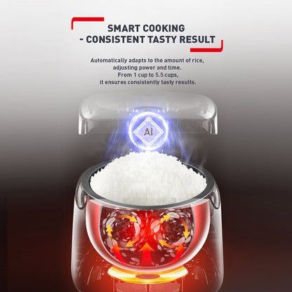 Tefal Easy Rice Compact Fuzzy Logic Rice Cooker 1.0L RK7301 (5.5 Cups)
