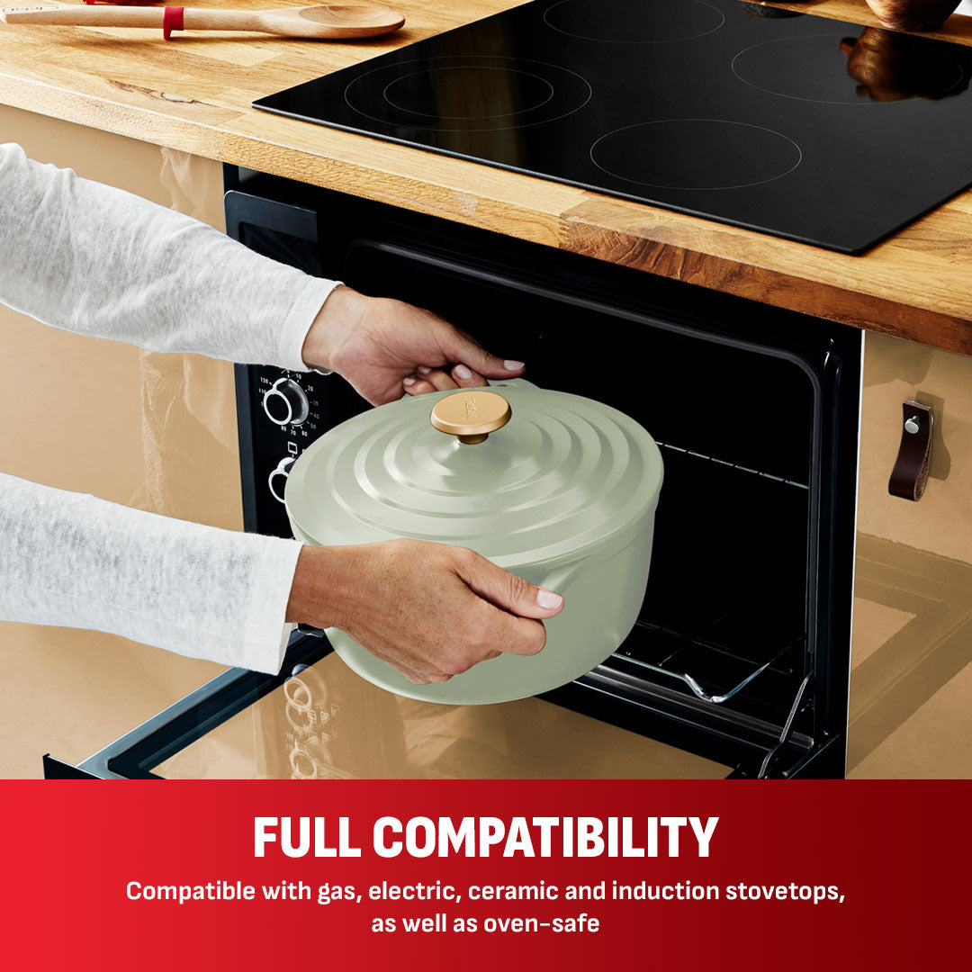 Tefal Air Stewpot 24cm W/Lid (Green Lichen)