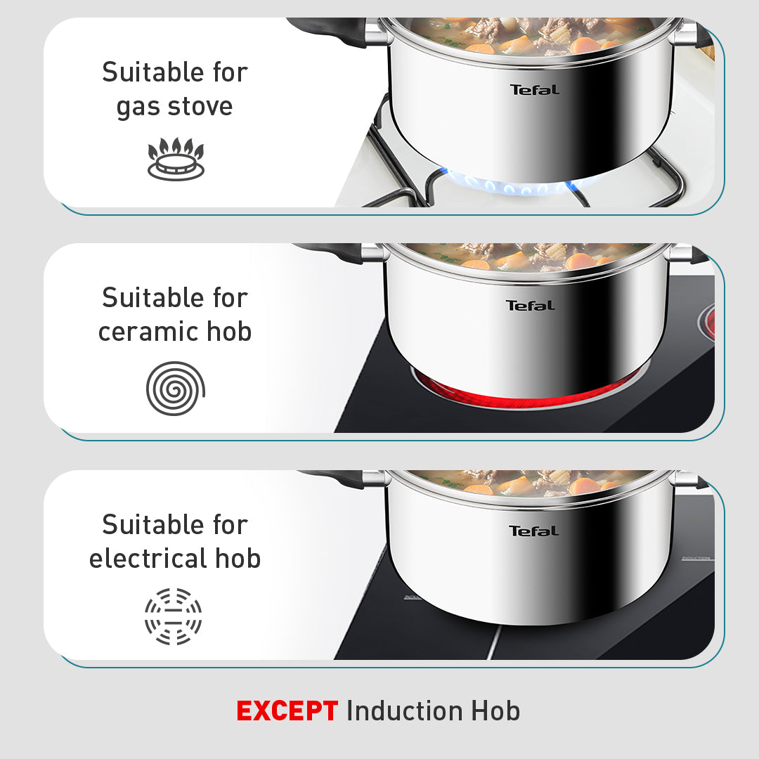 Tefal Starter 6pcs Set (SP16cm + STW20cm + STW24cm w/lid )