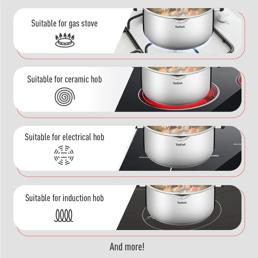 Tefal Cook & Clip 6-Piece Set (SCP16/w lid + STW20/w lid + STW24/w lid)