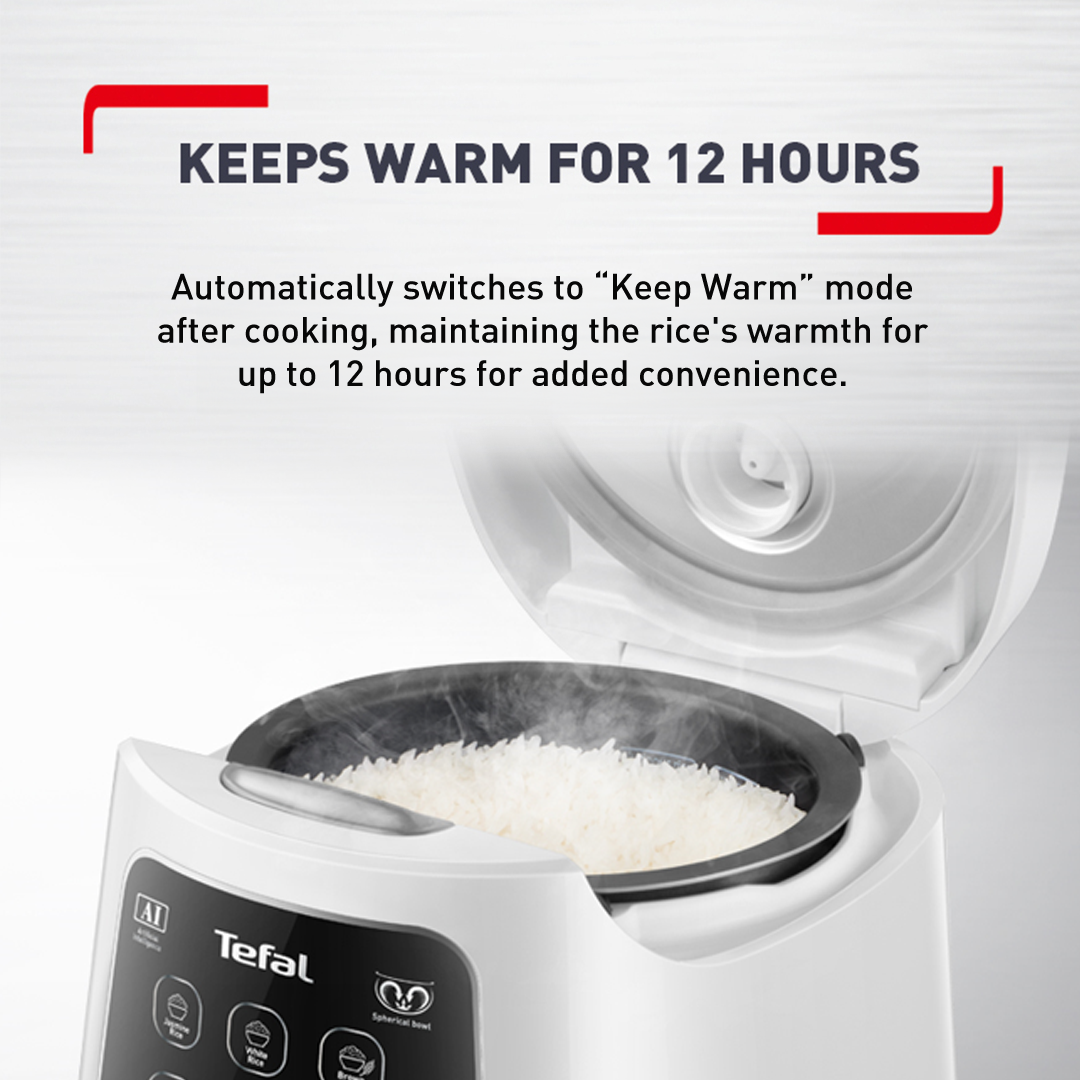 Tefal Easy Rice Compact Fuzzy Logic Rice Cooker 1.0L RK7301 (5.5 Cups)