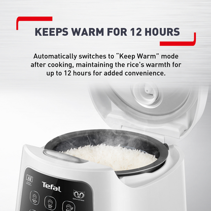 Tefal Easy Rice Compact Fuzzy Logic Rice Cooker 1.0L RK7301 (5.5 Cups)