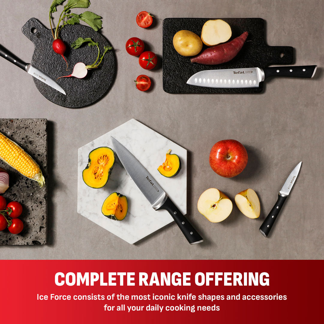 Tefal Ice Force 5 Pc Set (Chef + Utility + Paring + Scissors + Block)