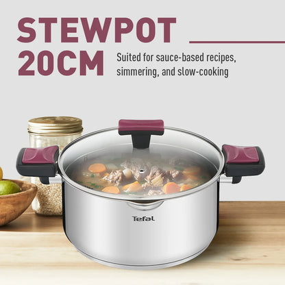 Tefal Cook & Clip 6-Piece Set (SCP16/w lid + STW20/w lid + STW24/w lid)