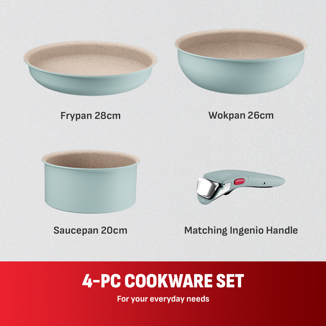 Tefal Ingenio Serenity 4pcs Set (Eucalyptus)