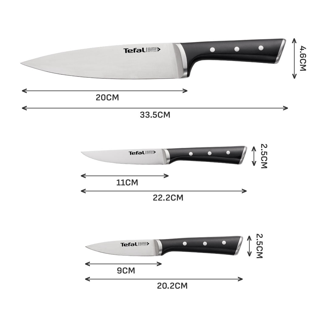 Tefal Ice Force 5 Pc Set (Chef + Utility + Paring + Scissors + Block)