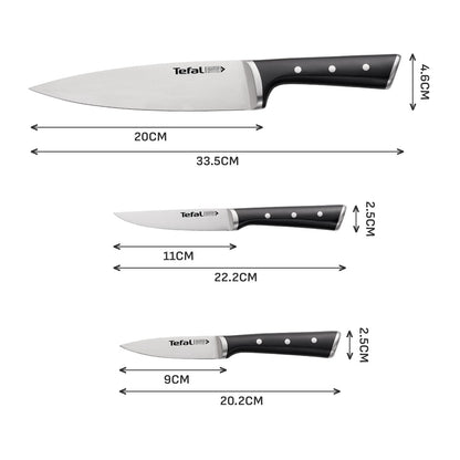 Tefal Ice Force 5 Pc Set (Chef + Utility + Paring + Scissors + Block)