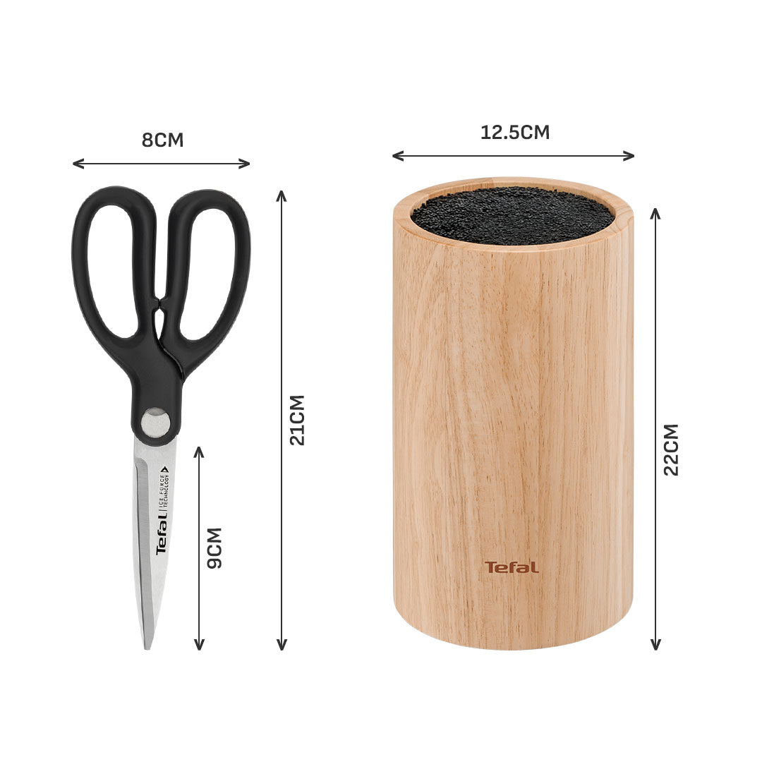 Tefal Ice Force 5 Pc Set (Chef + Utility + Paring + Scissors + Block)