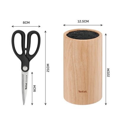 Tefal Ice Force 5 Pc Set (Chef + Utility + Paring + Scissors + Block)
