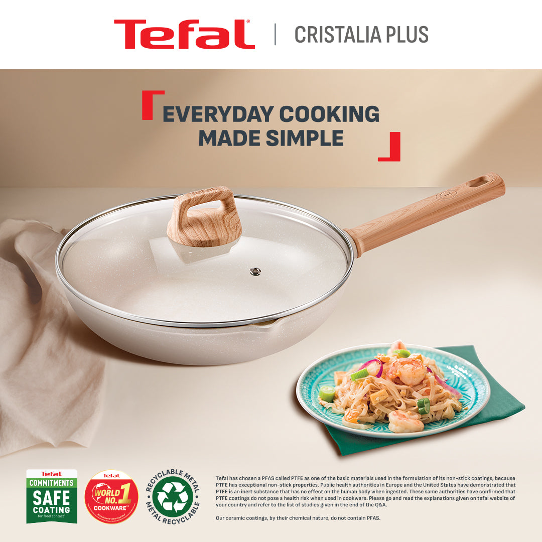 Tefal Cookware Cristalia Plus Wokpan 30cm w/Lid