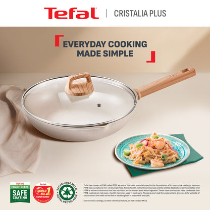Tefal Cookware Cristalia Plus Wokpan 30cm w/Lid
