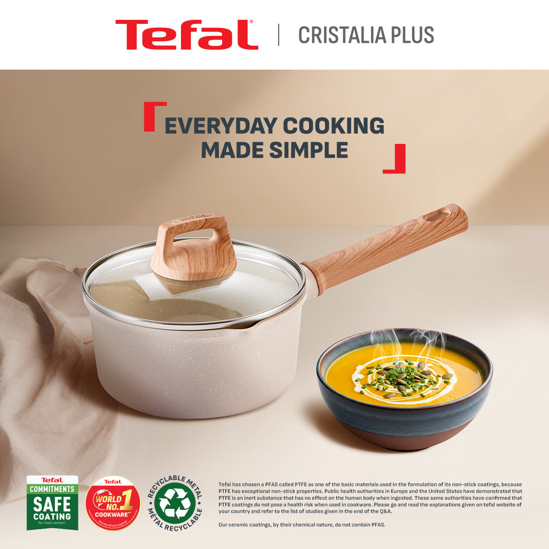 Tefal Cookware Cristalia Plus Saucepan 16cm w/Lid