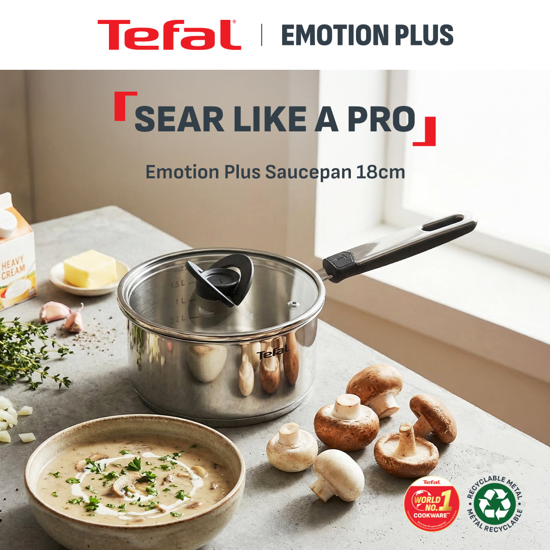 Tefal Emotion Plus Saucepan 18cm w/Lid (Stainless Steel)