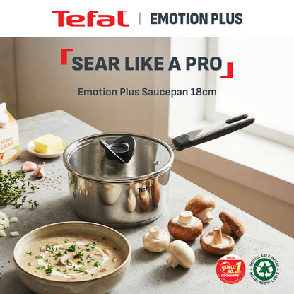 Tefal Emotion Plus Saucepan 18cm w/Lid (Stainless Steel)