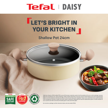 Tefal Cookware Daisy Shallow Pot 24cm