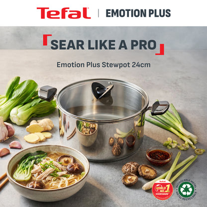 Tefal Emotion Plus Stewpot 24cm w/Lid (Stainless Steel)