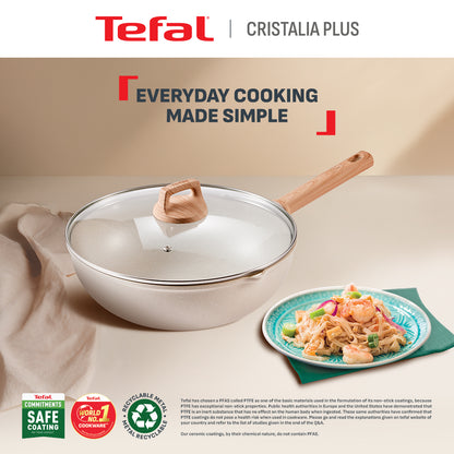 Tefal Cookware Cristalia Plus Frypan 26cm w/Lid