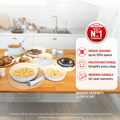 Tefal Ingenio Serenity 11pcs Set (Blue / Pink)