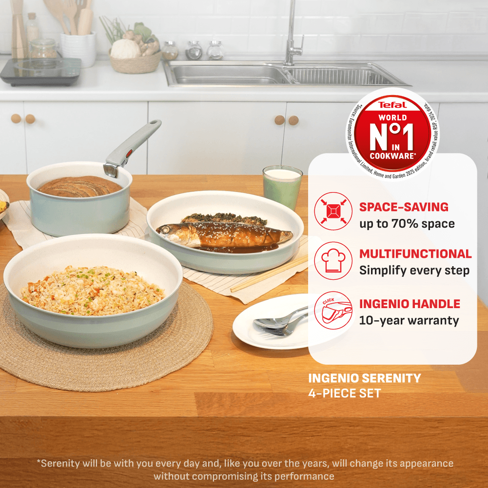 Tefal Ingenio Serenity 4pcs Set (Eucalyptus)