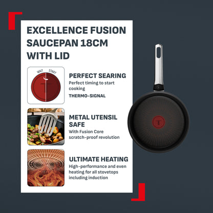 Tefal Excellence Fusion Saucepan 18cm w/Lid