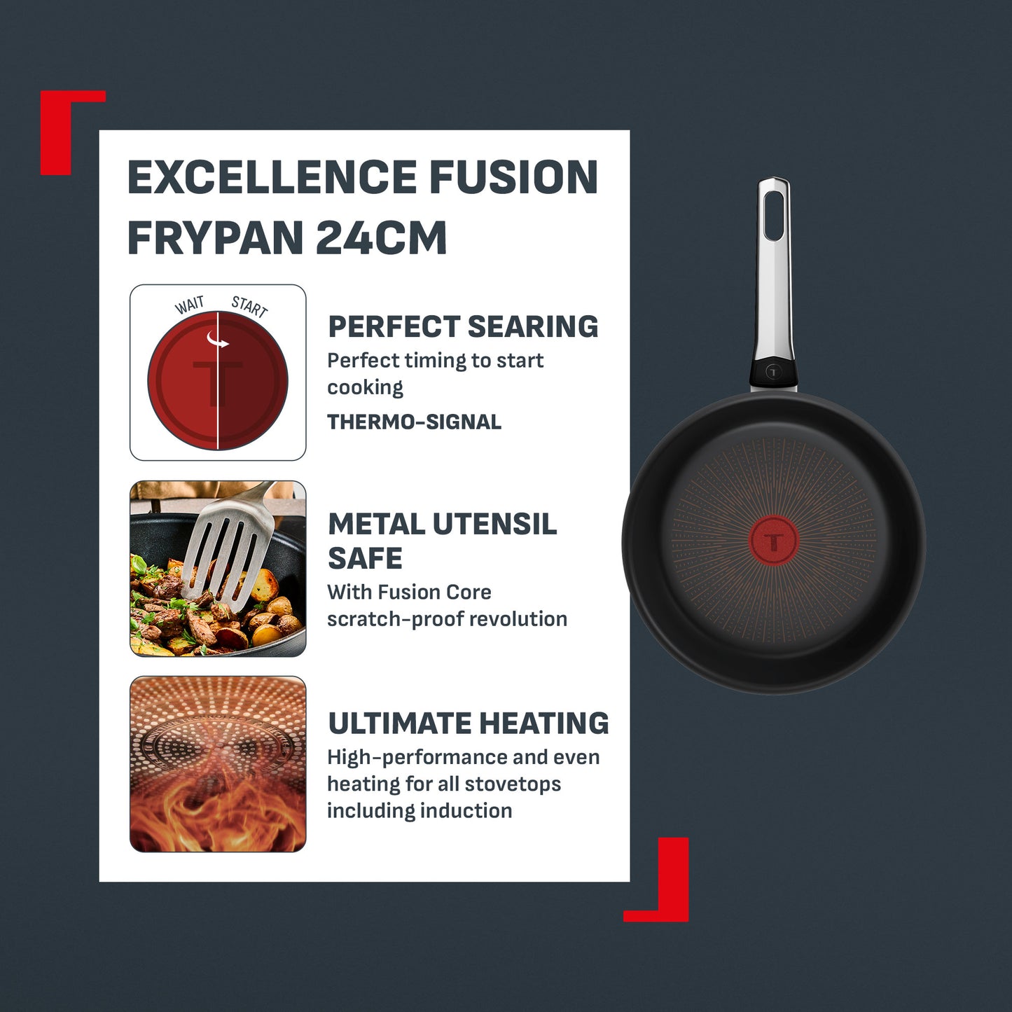 Tefal Excellence Fusion Frypan 24cm
