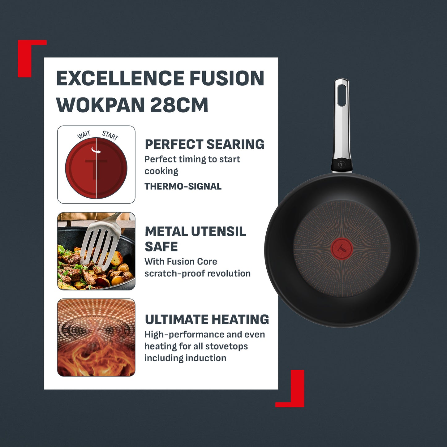 Tefal Excellence Fusion Wokpan 28cm