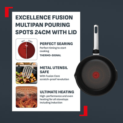 Tefal Excellence Fusion Multipan 24cm w/Lid