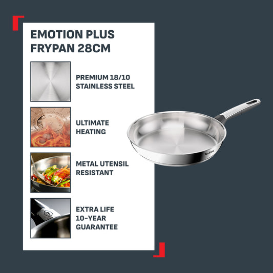 Tefal Emotion Plus Frypan 28cm (Stainless Steel)