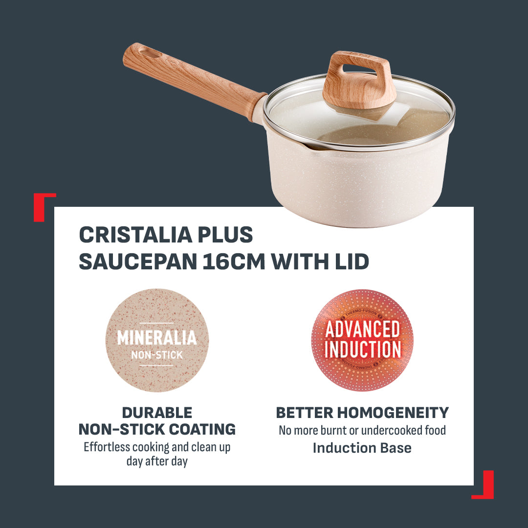 Tefal Cookware Cristalia Plus Saucepan 16cm w/Lid