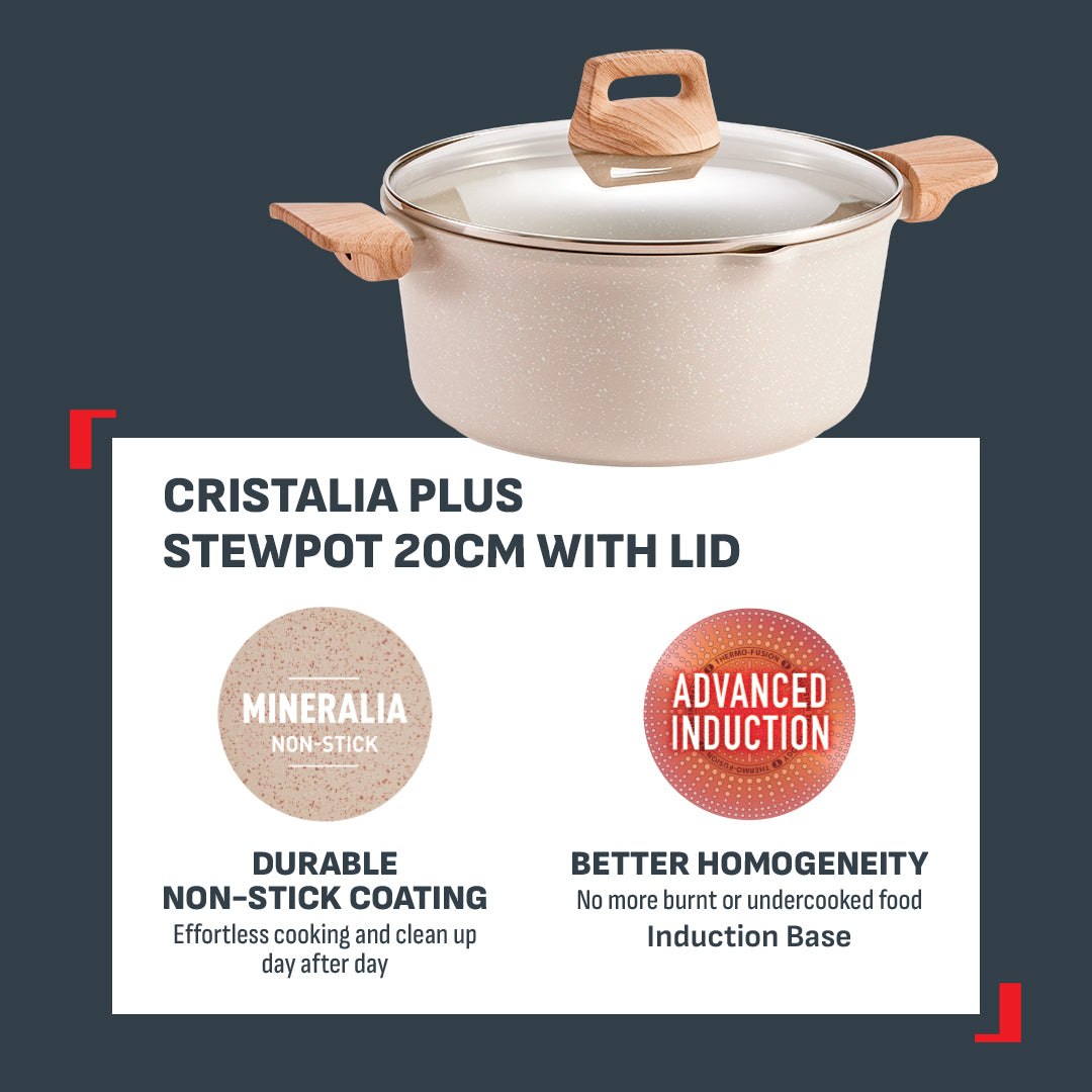Tefal Cookware Cristalia Plus Stewpot 20cm w/Lid