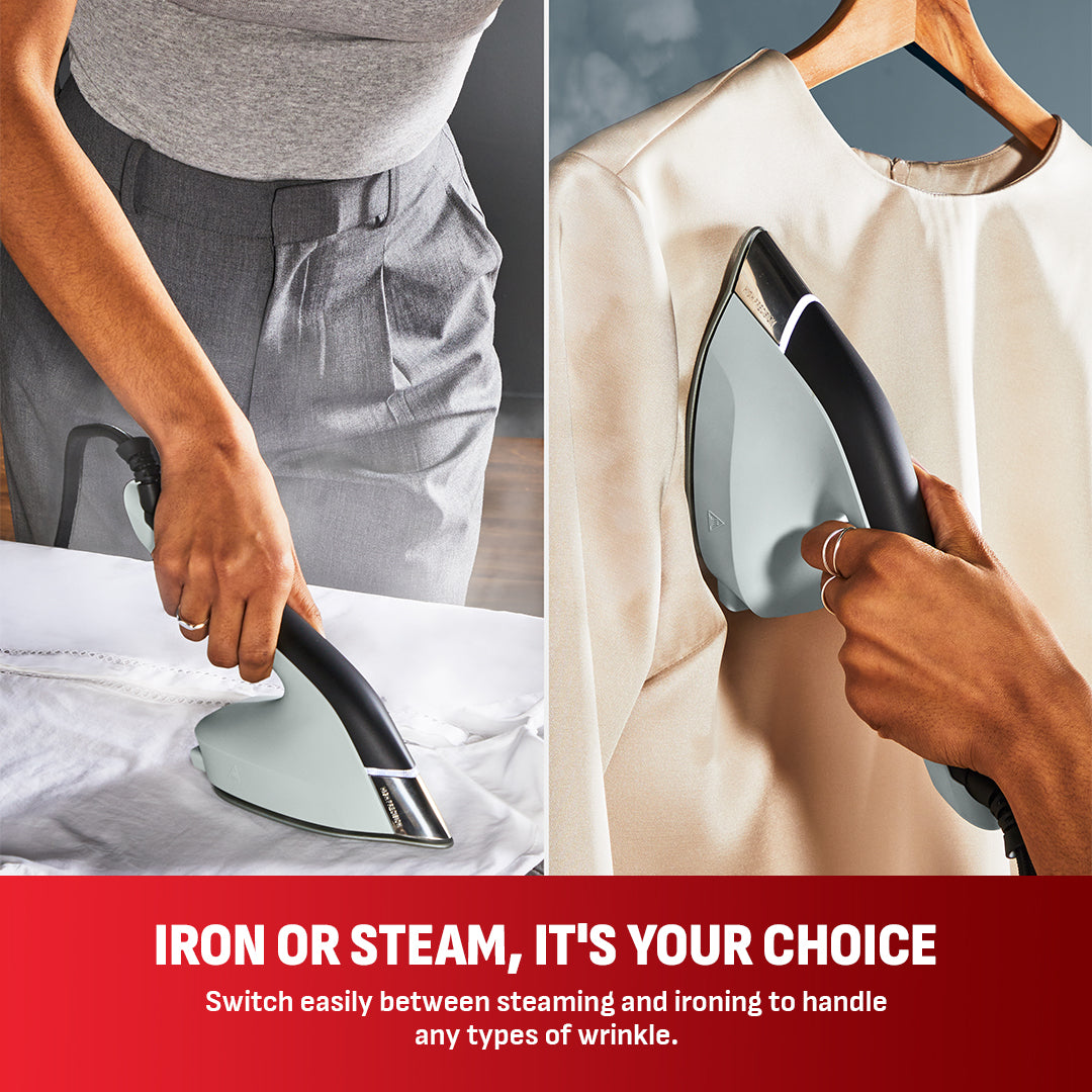 Duo Power, 2-in-1 Steam Iron and Clothes Steamer, Versatile and Efficient Garment Care