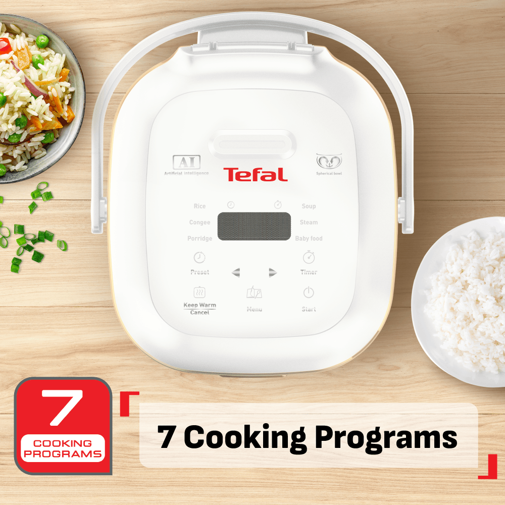 Tefal Mini Spherical Fuzzy Logic Rice Cooker 0.7L RK6011 (4 cups)