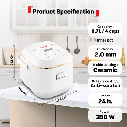Tefal Mini Spherical Fuzzy Logic Rice Cooker 0.7L RK6011 (4 cups)