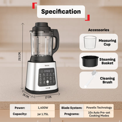 Tefal High Speed Blender PerfectMix Cook + Steam