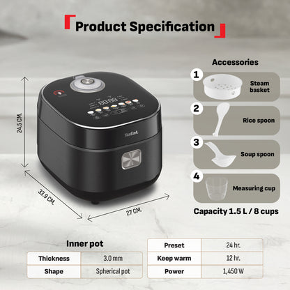 Tefal Far Infrared IH Rice Cooker 1.5L RK8868 (8 cups)